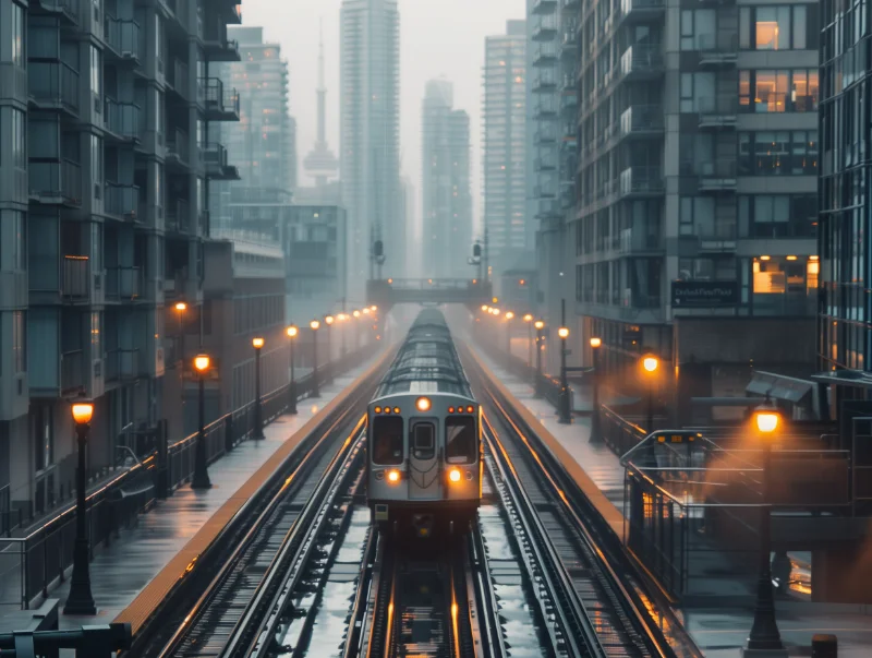 Représentation d'un métro aérien - Direct Déménagement International.