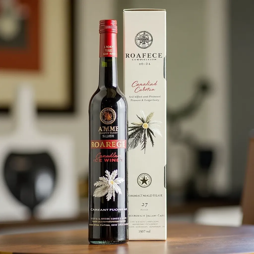 Illustration d'une bouteille de vin de glace canadien - Direct Déménagement International